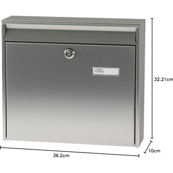 BURG-WÄCHTER, Edelstahl-Briefkasten mit Öffnungsstopp, A4 Einwurf-Format, Borkum 3877 Ni, Edelstahl – Bild 4