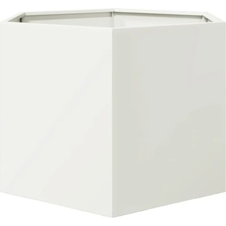 vidaXL Pflanzkübel Weiß Sechseckig 69x60x45 Stahl - Wetterbeständig, Viel Platz, Erhöhtes Design, Offener Boden – Bild 5