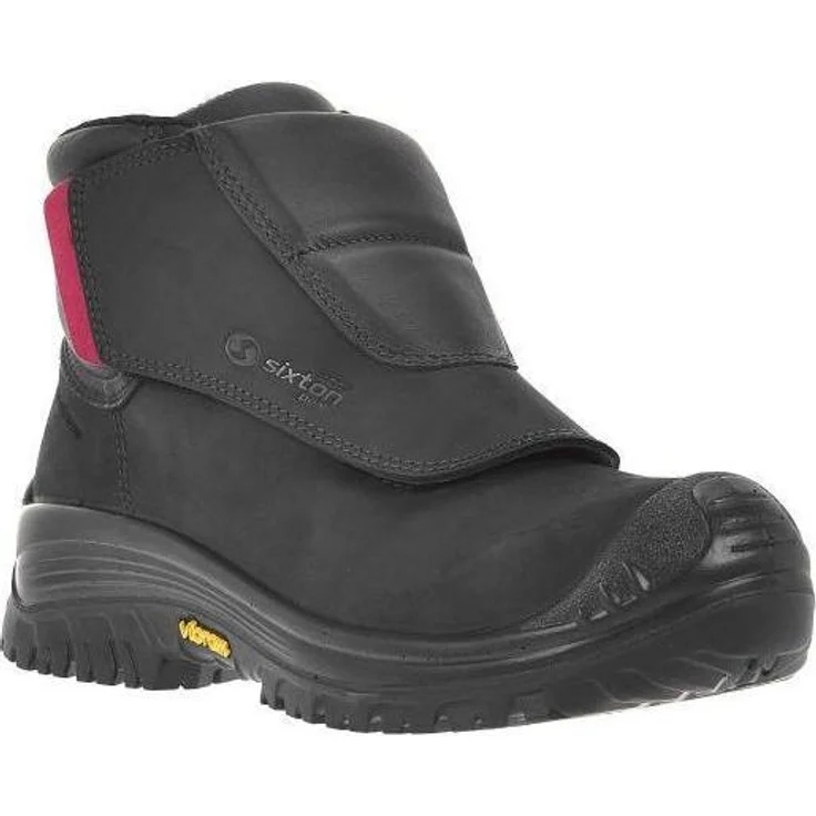 Sixton WELD 2 S3, Sicherheits-Schweißerstiefel mit metallfreier Zehenschutzkappe, Wasserbeständig, Hitzebeständig bis 300 °C, Gr. 46, schwarz