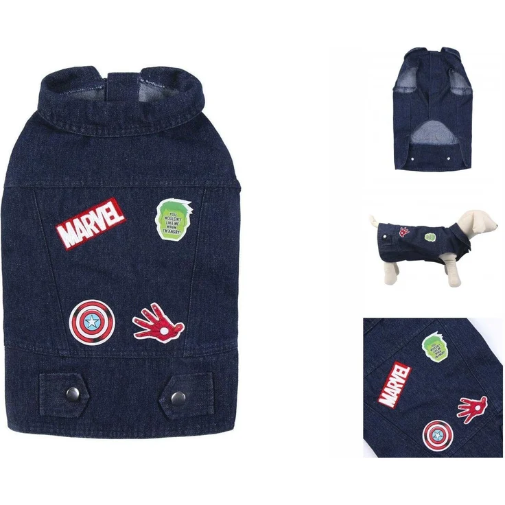 MARVEL Hundemantel Marvel Hundejacke Blau S, Atmungsaktiv mit Klettverschluss – Bild 1