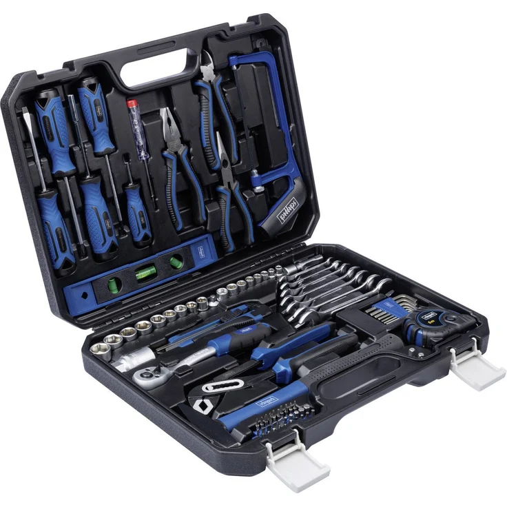 Scheppach Werkzeugkoffer WZK120 97-teilig, Chrom-Vanadium-Stahl, gummierte Griffe mit Soft Grip – Bild 1