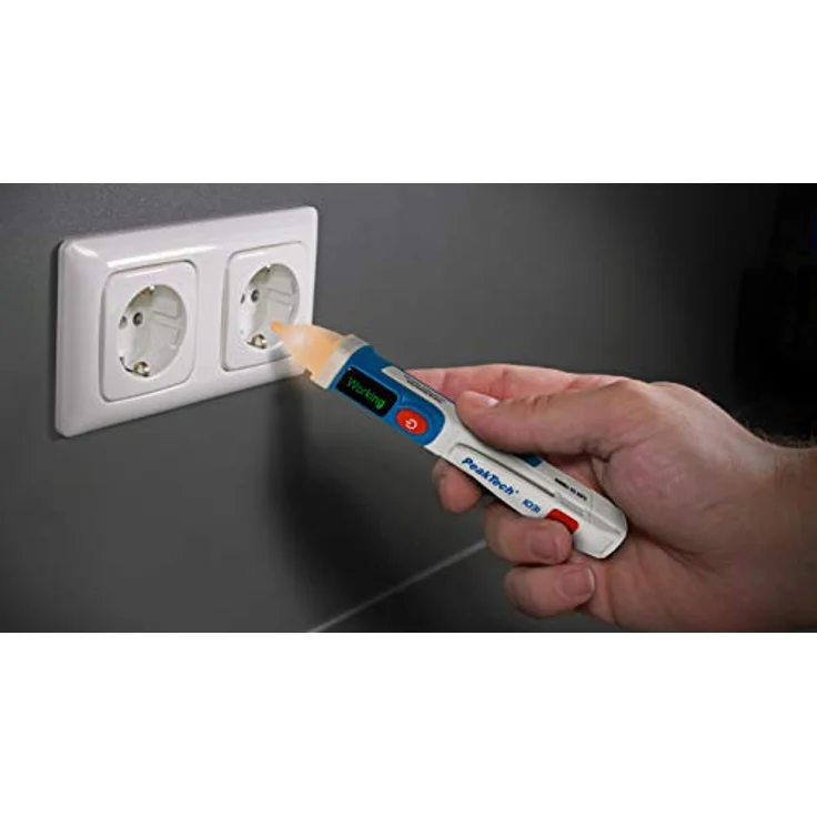 PeakTech 1031 – Kontaktloser AC Spannungsprüfer mit LED Signal Lampe & Vibration, 50 - 1000 V AC Betriebsbereich, Berührungsloser Spannungstester, Strom Prüfgerät, Stift Multimeter - 155 x 25mm, White – Bild 5