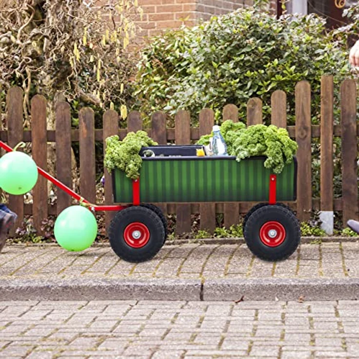 Relaxdays 2X Sackkarrenrad, pannensichere Vollgummireifen, 4.1/3.5-4", 16 mm Achse, bis 150 kg, 260x85 mm, schwarz-rot – Bild 2