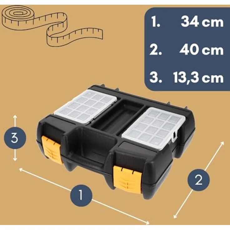 GarPet 2er Set Maschinenkoffer leer, Universal Werkzeugkoffer mit Schaumstoffeinlage für Elektrowerkzeuge, ideal für Heimwerker und Profis – Bild 2
