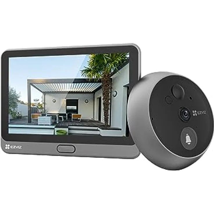 EZVIZ CP4 WLAN Türklingel, 166° Weitwinkel, 2MP Türspion Kamera, 4,3 Zoll Farbmonitor, AI Personenerkennung, Zwei-Wege-Videoanruf, 4600mAh Akku, Live-Ansicht