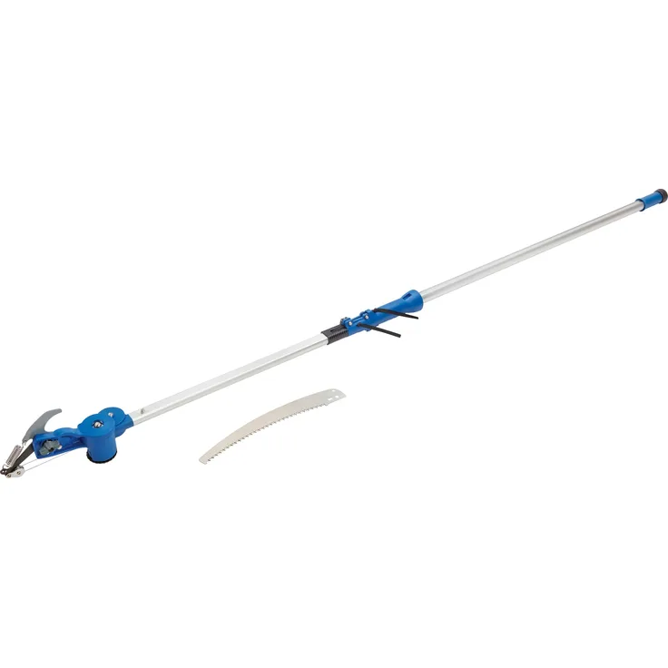 LUX-TOOLS Teleskop-Astschere 2-in-1 mit Säge, ausziehbar 200–277 cm, Bypass-Schneidsystem bis 30 mm, Aluminium