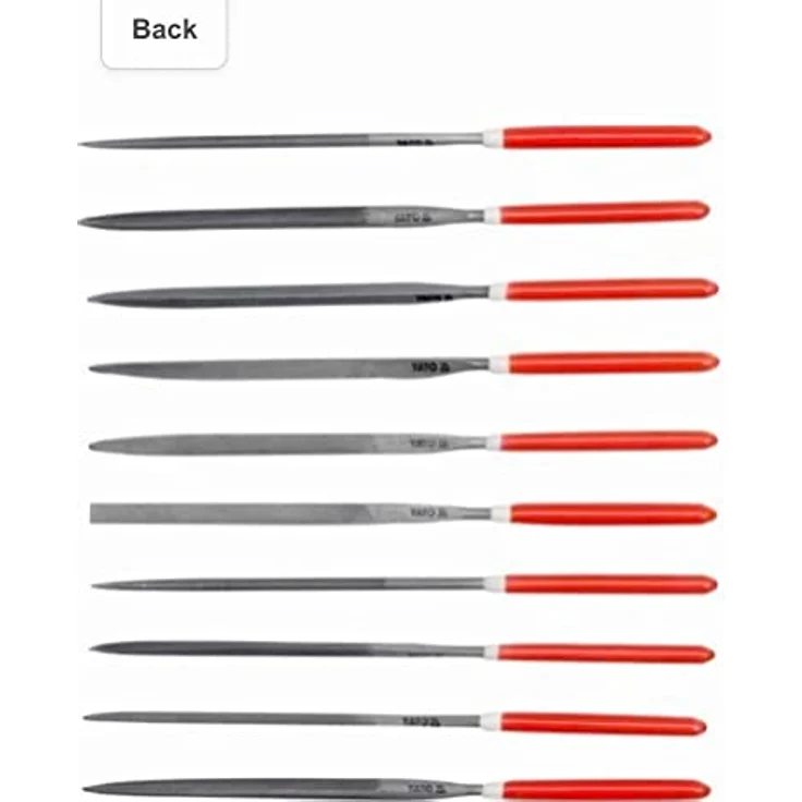 TOYA Schlüsselfeile YATO Schleifstift, 10-teiliges Nadelfeilen-Set für Metall, Wälzlagerstahl GCR15, verschiedene Feilenformen – Bild 1
