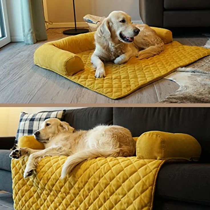 Lous Hundedecke Sofa, Sofaschutz Hund, Hundebett waschbar 90 Grad, Couchkissen, anthrazit S, formstabiler Rand, plastikfrei, entwickelt in Deutschland – Bild 2