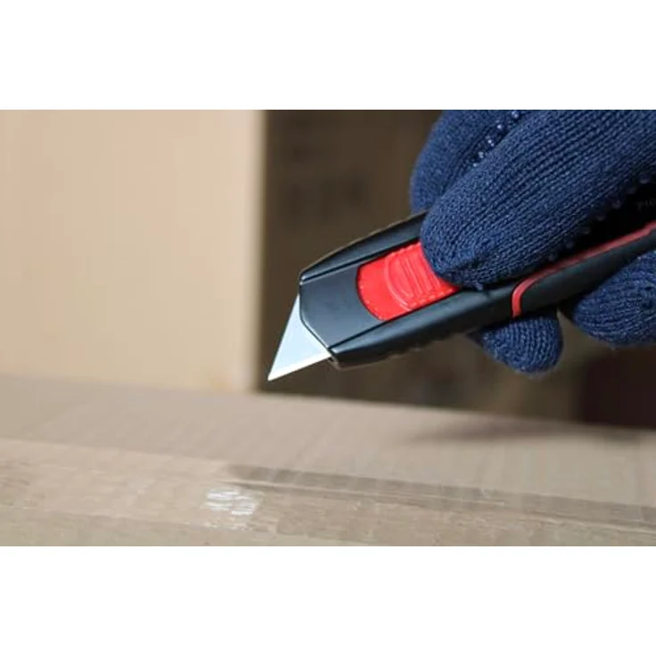 WEDO Safety Double Side Cuttermesser 19 mm, Teppichmesser mit 2 Klingen und gummiertem Griff, schwarz – Bild 3