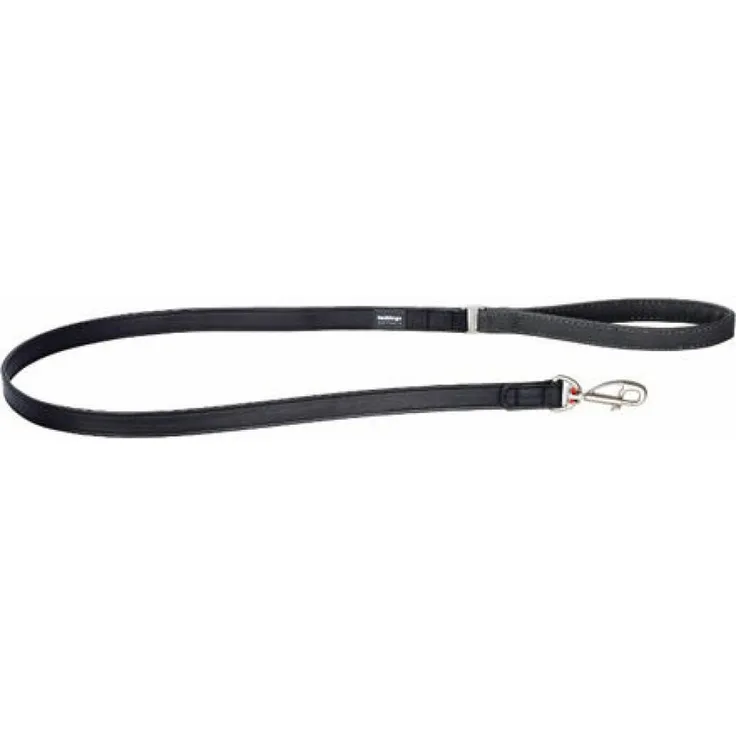 Red Dingo Hundeleine RD Elegant, 25 mm x 1,2 m, Kunstleder, Schwarz