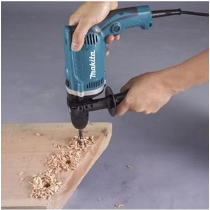 Makita HP1631 Schlagbohrmaschine, 710 W, 230 V, Schwarz-Türkis – Bild 6