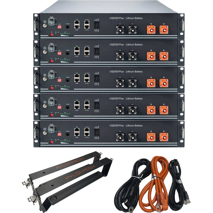 Pylontech 12 kWh Solarspeicher LiFePo4 mit BMS, Halterung und Kabel