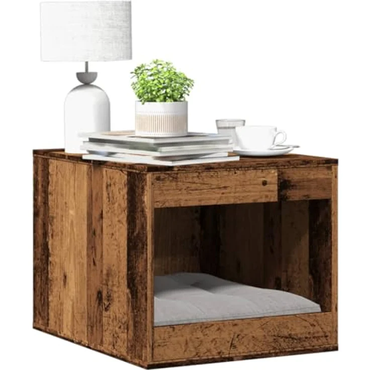 vidaXL Katzenklo Schrank, Verstecktes Design, Altholz-Optik Holzwerkstoff – Bild 2
