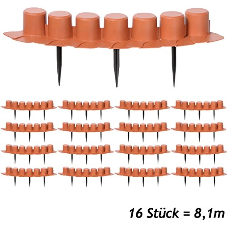 Rasenkante 8,1m Beetumrandung Gartenpalisade Beeteinfassung Randstein Palisade – Bild 2