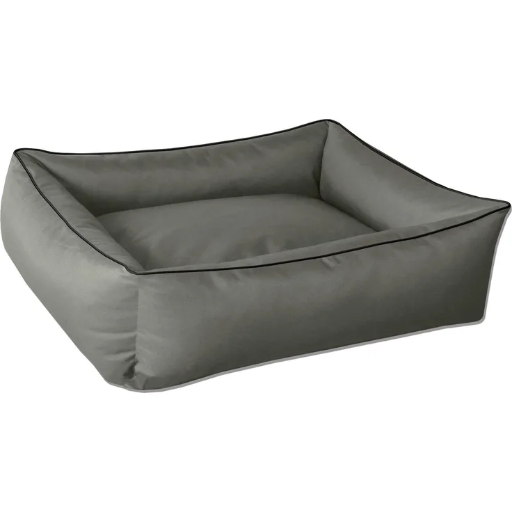 BedDog Hundebett MAX mit Rand, Bezug abnehmbar, Komfort-Schlafplatz für Hunde, grau