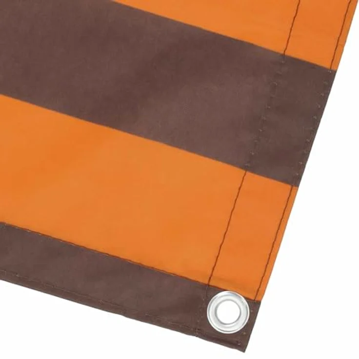 vidaXL Balkon Sichtschutz 150 x 600 cm, UV- und wasserabweisender Stoff mit PU-Beschichtung, Orange und Braun – Bild 5