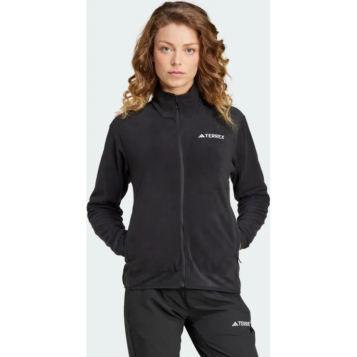adidas TERREX Fleecejacke TERREX MULTI FLEECEJACKE, Wanderjacke aus recycelten Materialien, kuschelig weich, grau