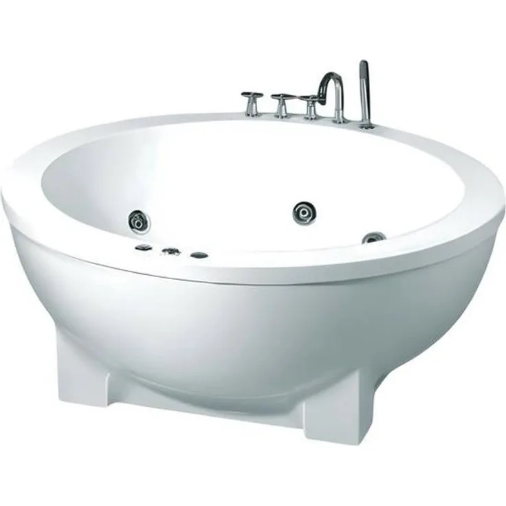 Xlmoebel Whirlpool-Badewanne XLMOEBEL Hydromassagewanne, freistehend in Weiß, Acryl, 180 x 180 x 62 cm, Made in Europa
