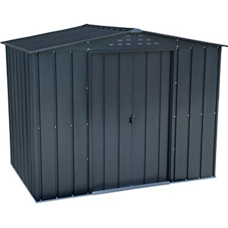 Duramax TOP 8 x 6 (4.37 m²) Metall gerätehaus, hergestellt aus verzinktem Stahl, verstärkte Dachkonstruktion, wartungsfreies und witterungsbeständiges Metallgerätehaus, Geräteschuppen, Anthrazit – Bild 4
