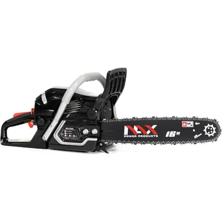 NAX POWER PRODUCTS 300C Motor 45 cm3 1,6kW Führungsschiene 16'' 40cm Anti-Rückschlag-System Low Kickback Briggs & Stratton Lizenzware Benzin-Säge Kettensäge, Schwarz – Bild 7