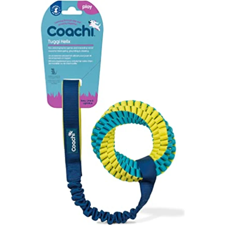Company of Animals Coachi Tuggi Helix, leichtes und robustes Tierspielzeug mit dehnbarem Bungee-Griff für Belohnungs- und Rückruftraining, ideal für Welpen und Agility – Bild 1