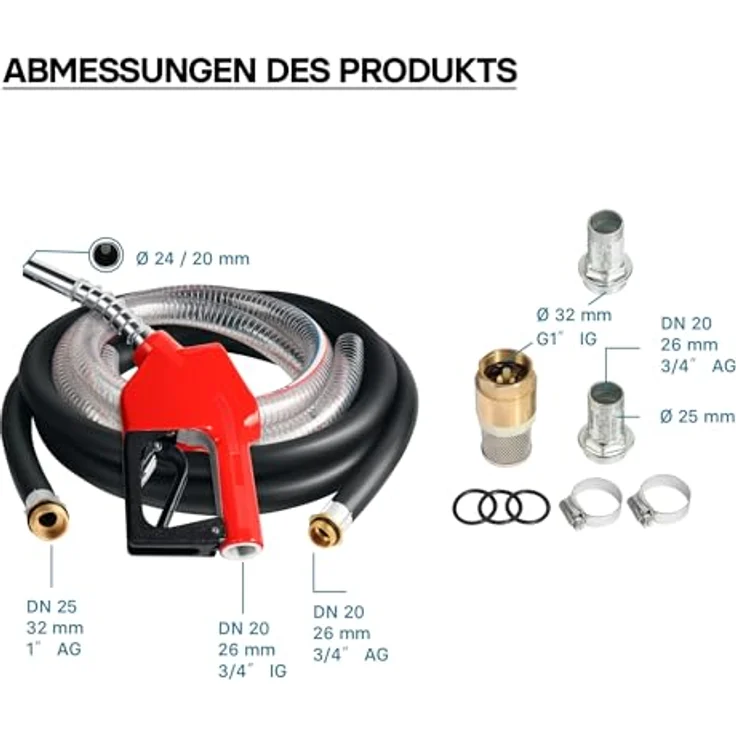 WilTec - Bio Dieselpumpe Heizölpumpe selbstansaugend 230V-750W 80l-min automatische Pistole Umfüllpumpe – Bild 9