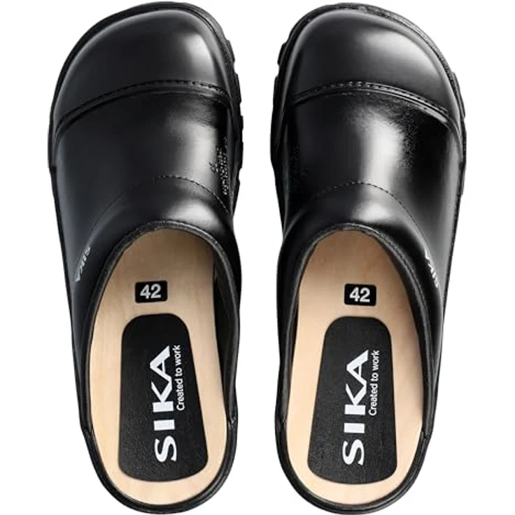 Sika Sicherheitsschuh Comfort, offener Clog mit Stahlkappe, rutschfester Polyurethan-Sohle, wasserabweisendem PVC und atmungsaktiver Permair-Lederoberfläche, schwarz, Größe 40 – Bild 5
