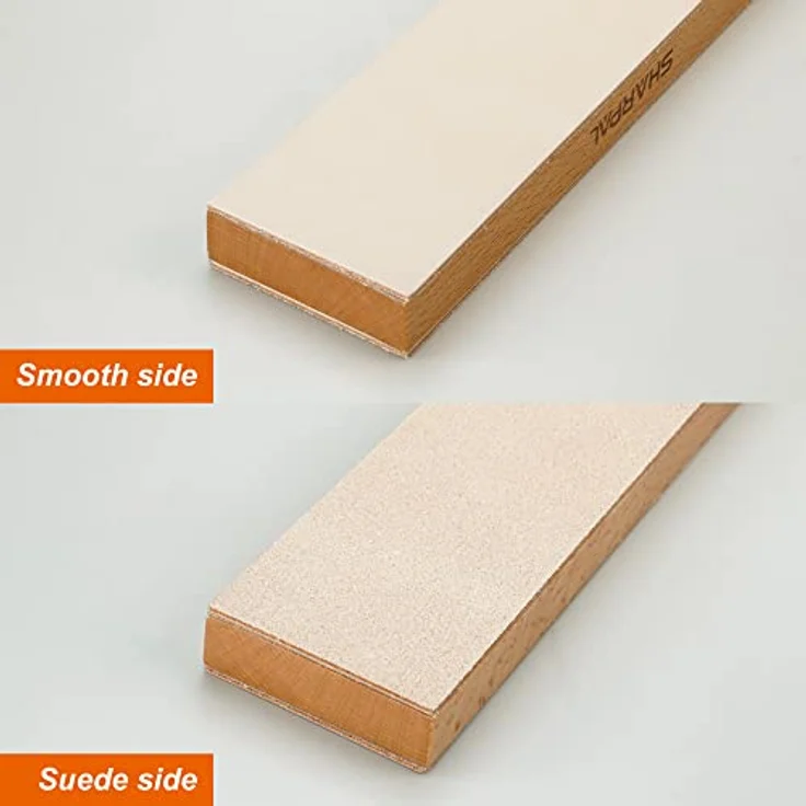 SHARPAL 205H Doppelseitiger Leder-Streichriemen, 330 x 60 mm Kit mit 53g Polierpaste & 4-fach Winkelführung für haarscharfes Honen von Messern – Bild 3