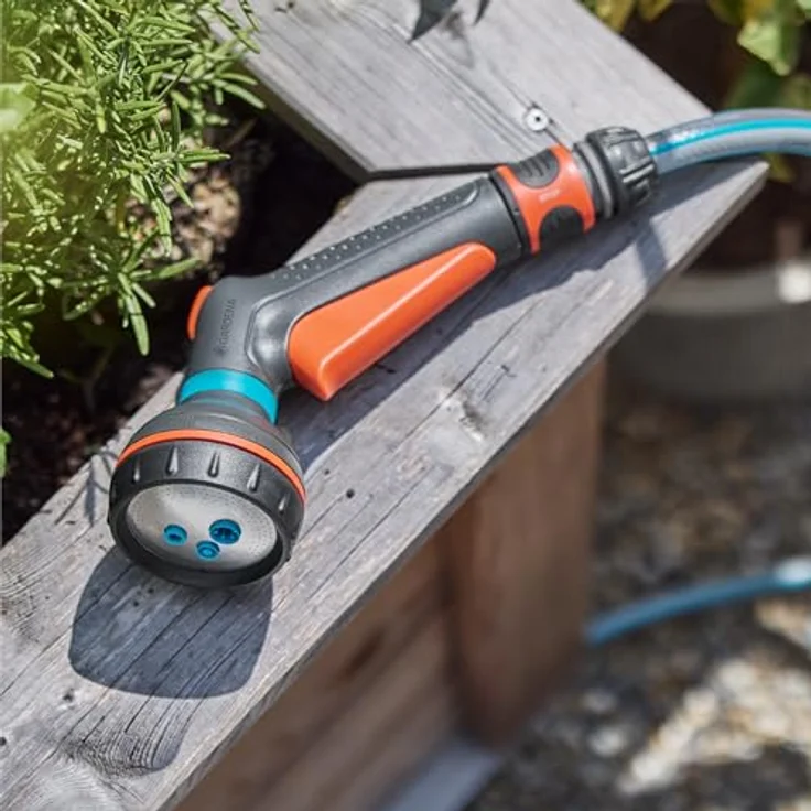 Gardena Multifunktionsbrause Starter-Set Classic, 4 Sprühbilder, UV- und frostbeständig, mit Wasserstop – Bild 10