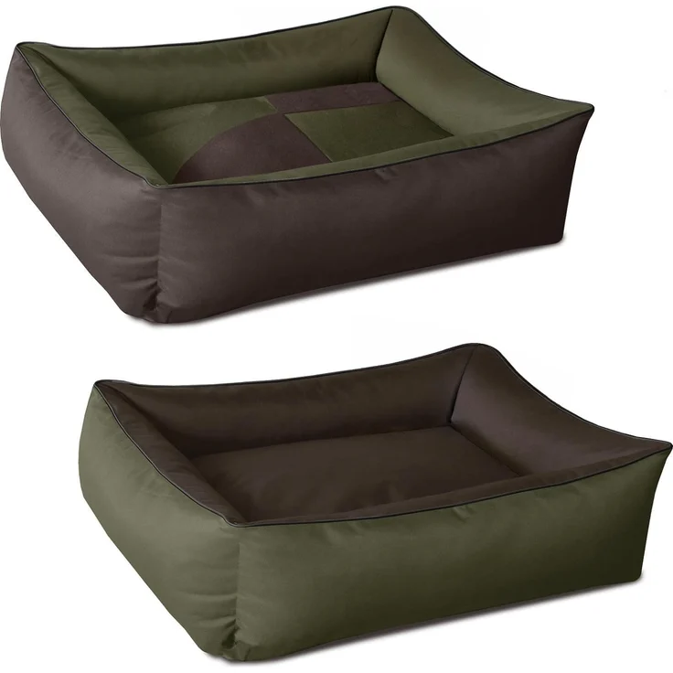 BedDog Hundebett MAX QUATTRO mit Rand, abnehmbarer Bezug - Flexibles, kariertes Design, für kleine und große Hunde - Blau – Bild 1