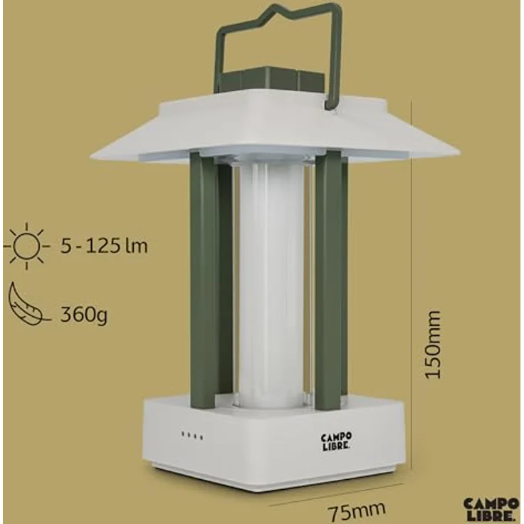 Campo Libre.® LYS Campinglampe aufladbar, wasserfest, dimmbar, mit Kerzenlichtfunktion und bis zu 160h Leuchtdauer, USB Powerbank-Funktion – Bild 4