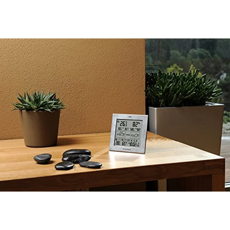 Hyundai HYUWS2244M Wetterstation, Silber, mit Innen- und Außentemperaturanzeige, Luftfeuchtigkeitsmessung und Wettervorhersage – Bild 4