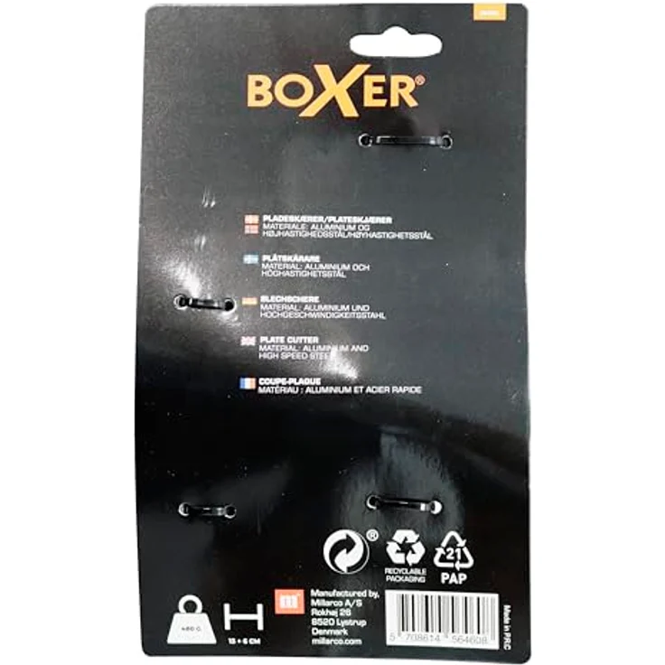 Boxer Blechschneider 13 x 6 cm, Präzisions-Schneidwerkzeug mit 360° drehbarem Kopf für Stahl, Aluminium, Kupfer und Kunststoff – Bild 4