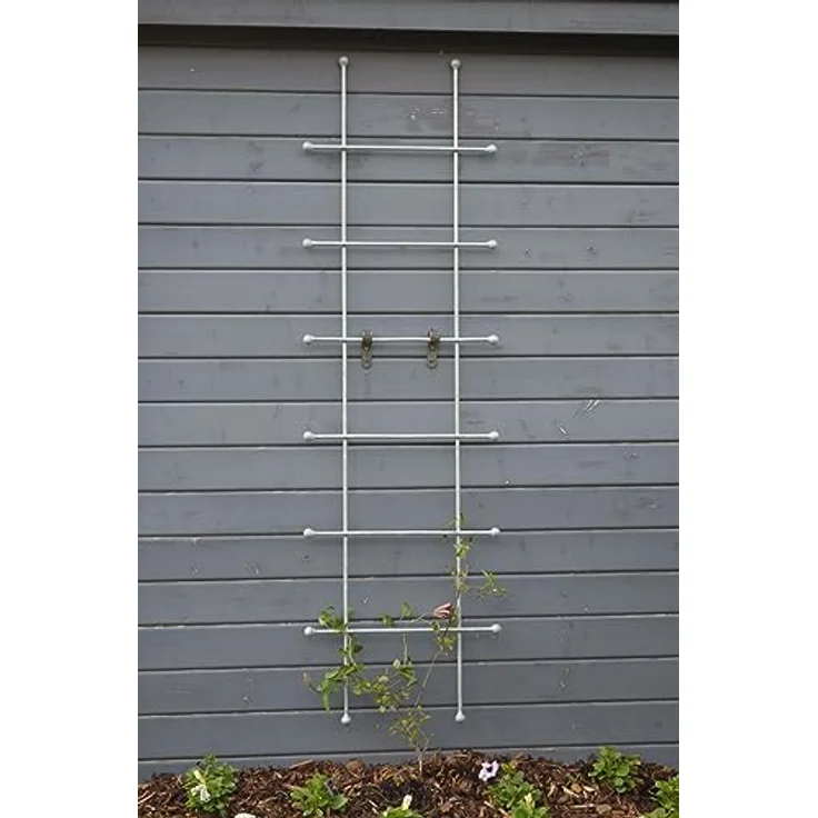 ELEO Rankgitter Tarent klein verzinkt - eckig 170x50 cm Rankhilfe für Rosen, Kletterpflanzen Schmiedeeisen wetterfest feuerverzinkt - Spalier aus Metall massiv stabil - mit Wandhalterung für Hauswand – Bild 2