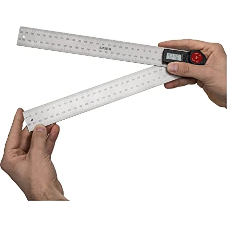 Stier Digitaler Winkelmesser SDW-300, LCD-Display ±0,3° aus rostfreiem Stahl, 300 mm – Bild 2