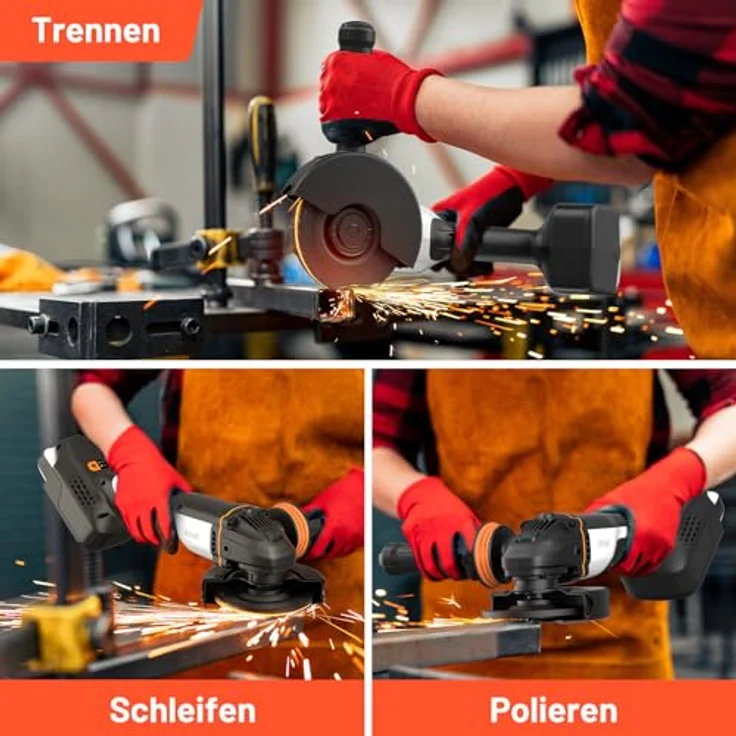 Litheli Akku-Winkelschleifer 20 V inkl. Akku 4 Ah, mit Litheli DynaDrive Brushless Motor, Dual-Speed-Modus und Litheli ProGrip, schwarz – Bild 7