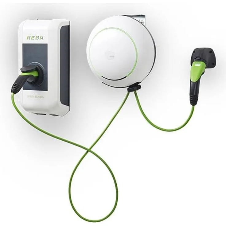 Keba Elektroauto Ladestation, Ladekabel-Managementsystem (11 kW) - RGB LED-Ring, aktive Kühlung, Überhitzungsschutz