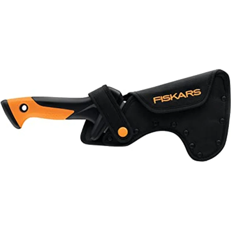 Fiskars Hippe, Auch als Sappie verwendbar, Inkl. Holster aus Nylon, Klingenlänge: 15 cm, Gehärteter Stahl/Kunststoff, Schwarz/Orange, 1051232 – Bild 2