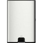 Tork Xpress Spender für Multifold Papierhandtücher 460004, H2 Handtuchspender aus gebürstetem Edelstahl mit Anti-Fingerabdruckschutz, platzsparendes Design, für Einzelblattentnahme