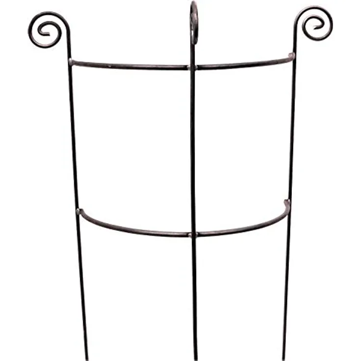 Hirsch Terracotta Staudenhalter halbrund stabil Höhe 116cm, Breite 45cm Vollmaterial Rankhilfe Pflanzstütze Rankgitter