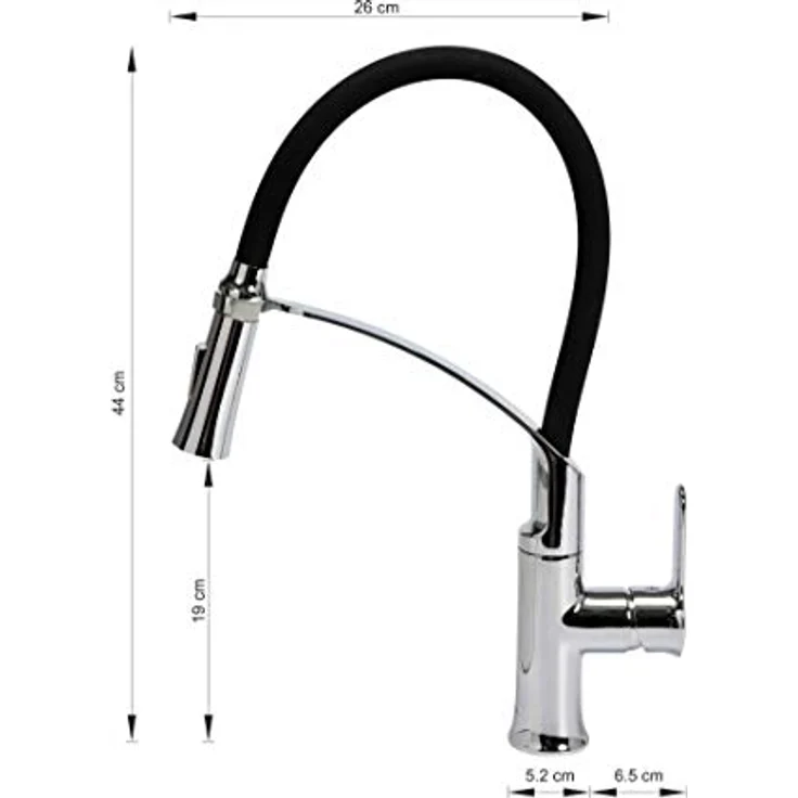 TRIZERATOP Flexible 2 Küchenarmatur, schwarzer Wasserhahn mit 360° schwenkbarem Auslauf, Handbrause mit 2 Strahlarten, 5 Jahre Garantie – Bild 2