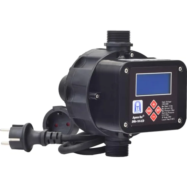 Agora-Tec® Pumpensteuerung Druckschalter Durchflusswächter DWv-18-LCD verkabelt, mit Trockenlaufschutz, Überdrucküberwachung, Leckageanzeige, für Hauswasserwerke – Bild 5