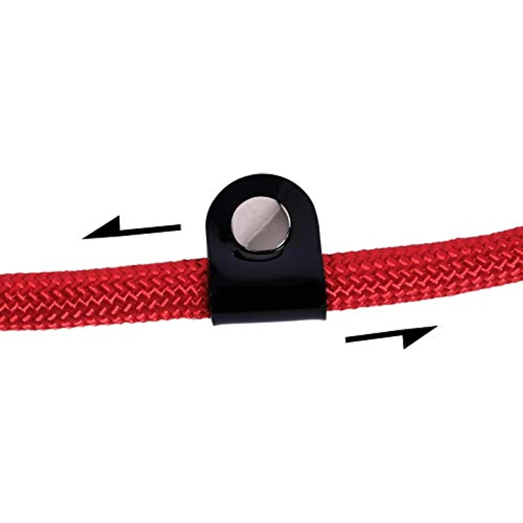 lionto Hundehalsband Nylon Zugstopp, 40 cm, 0,8 cm dick, rot, pflegeleichtes Lederimitat mit Metallring und stufenlosem Schieber – Bild 5