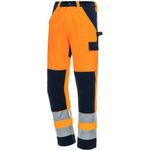 NITRAS MOTION TEX VIZ lange Warnschutz Arbeitshose | orange | Gr. 102