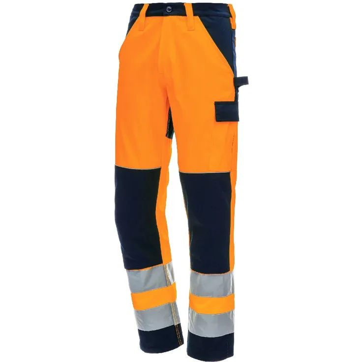 NITRAS MOTION TEX VIZ lange Warnschutz Arbeitshose | orange | Gr. 102