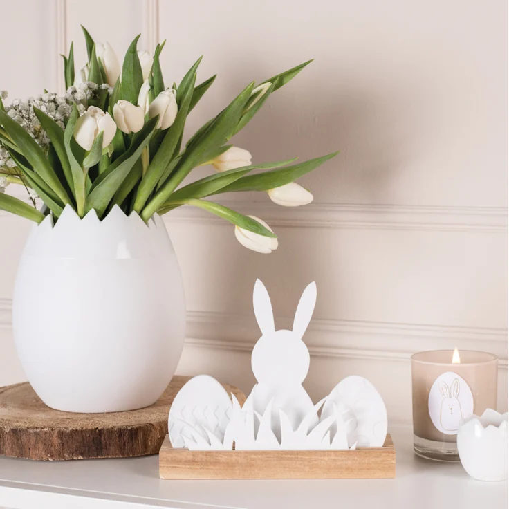 Räder Lichtobjekt Osterhase Windlich Deko Ostern Teelichthalter Kerze Porzellan – Bild 2