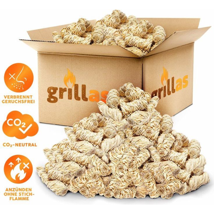 grillas BIO Anzünder Kaminanzünder Holzwolle Grillanzünder Holz Feueranzünder 2,5 kg – Bild 15