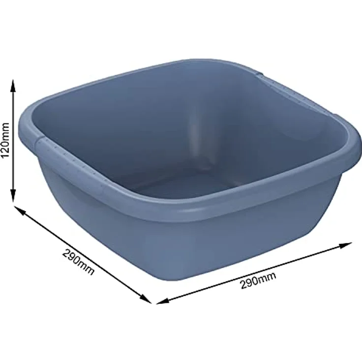 Rotho Becken Daily eckig, 5 L, mit ergonomischen Griffmulden, Horizon Blue – Bild 3