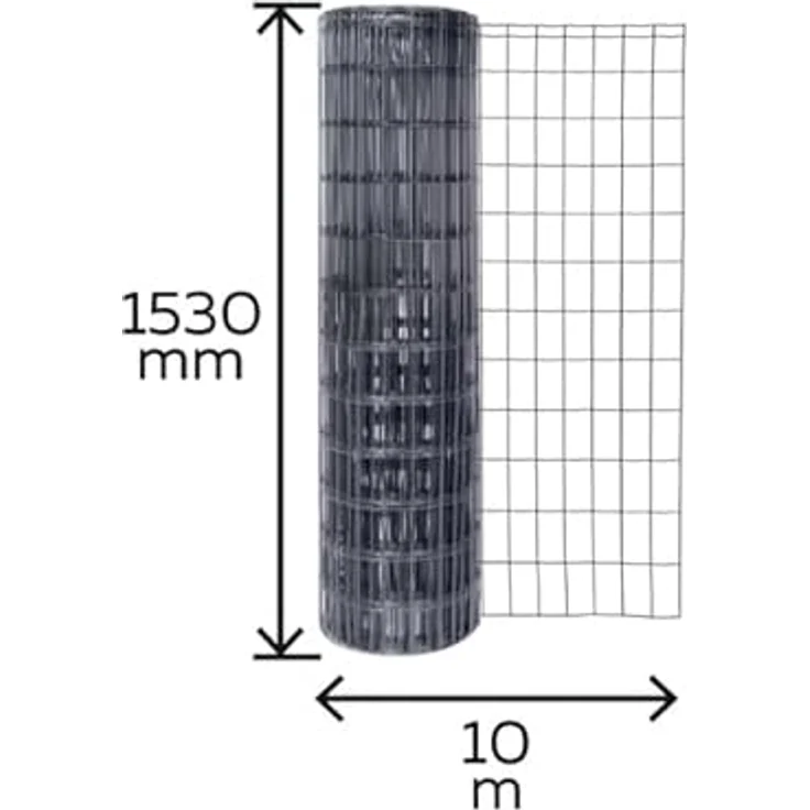 Alberts Schweißgitter Fix-Clip Pro®, anthrazit-metallic, Höhe 153 cm, Länge 10 m, wetterbeständig und einfach montierbar – Bild 2