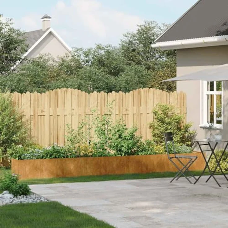 vidaXL Pflanzkübel Rostig 360x40x40 cm Wetterfester Stahl, Großes Hochbeet mit Korrosionsschutz, Garten-Pflanzgefäß, Braun – Bild 3